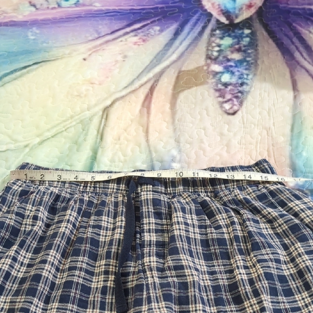 Men’s Blue Plaid Lounge / Casual Pants – Size XL | 100% Cotton - Picture 10 of 16
